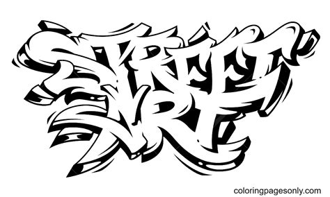 Street Art Graffiti Coloring Page - Free Printable Coloring Pages