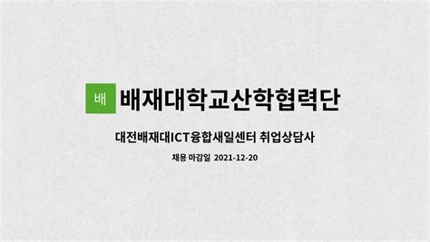 배재대학교산학협력단 대전배재대ict융합새일센터 취업상담사 채용 더팀스