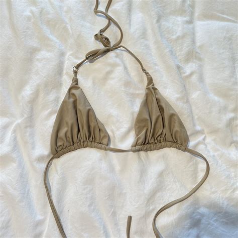 Beige Bikini Top Size Medium Brand Depop