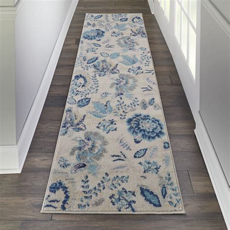 Nourison Tranquil French Country Floral Ivory/Light Blue Area Rug - Walmart.com - Walmart.com