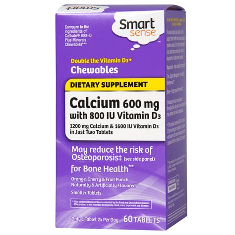 Smart Sense Calcium 600 Mg With 800 Iu Vitamin D3 60 Tablets Shop Your Way Online Shopping