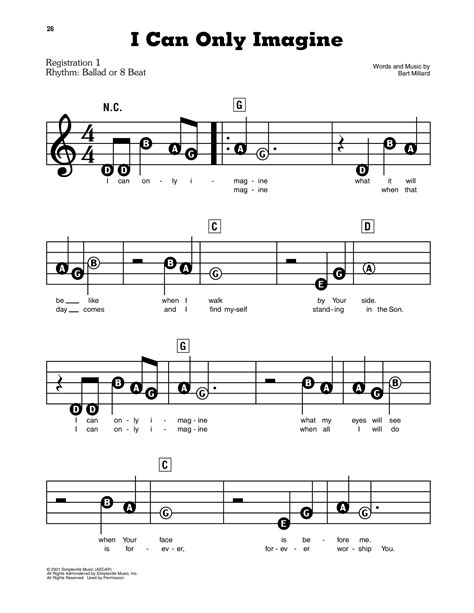 Play Official version of I can only imagine Sheet Music by Bart Millard