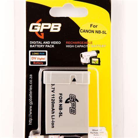GPB NB-5L Rechargeable Digital Camera Battery for Canon – New World