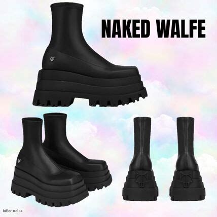 NAKED WOLFESassy 3層 プラットフォーム アンクル ブーツ 9cm Naked Wolfe ショートブーツブーティ