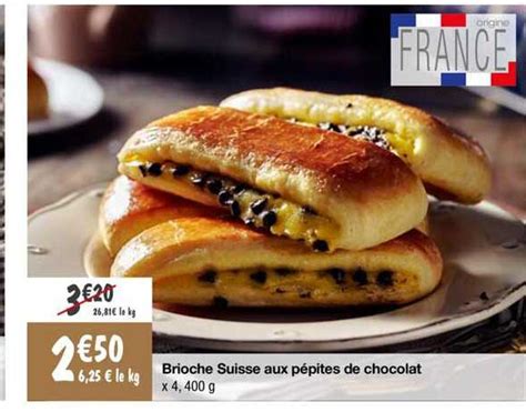 Promo Brioche Suisse Aux Pépites De Chocolat chez Migros France