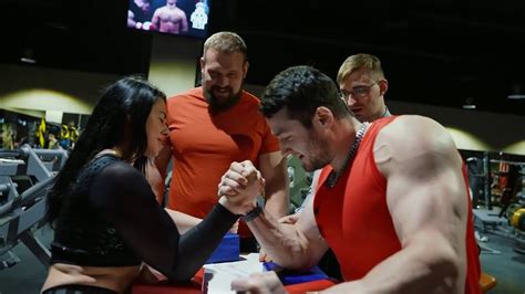 Woman Vs Man Arm Wrestling Prank Irina Gladkaya Youtube