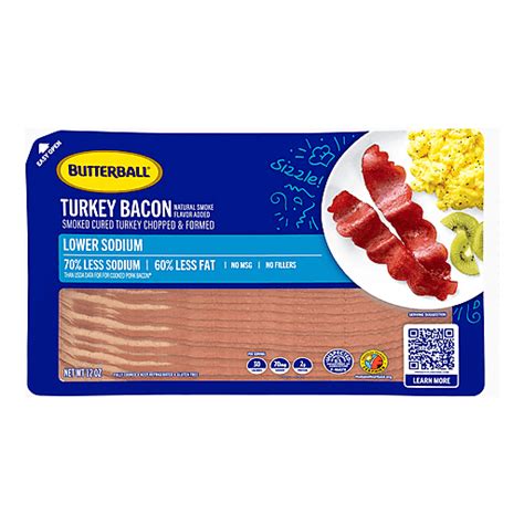 Butterball Turkey Bacon Lower Sodium 12 Oz Bacon Foodtown