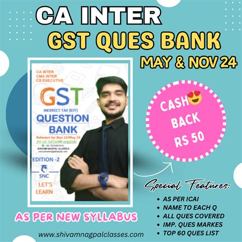 Ca Inter Gst Idt Smart Question Bank For May Nov As Per Icai