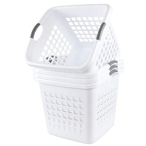 4 Pack 2 Bushel Ultra Laundry Basket 72 L Square Large Plastic Laundry