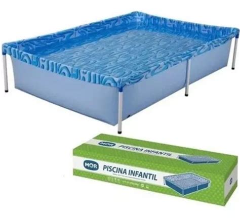 Piscina Estructural Rectangular Mor De Pvc Litros Para Ni Os