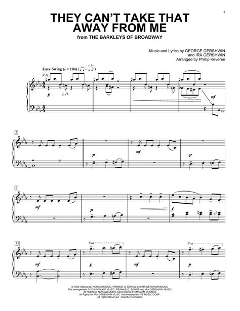 They Cant Take That Away From Me Sheet Music Direct