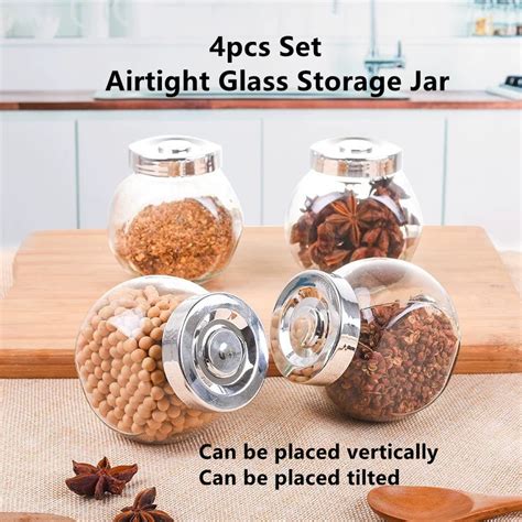 4pcs Set 200ml Airtight Jar Glass Food Bottle Pickle Jar Honey Bottle Wine Kimchi Jar Small