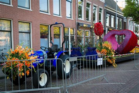 Platforms Decorated With Flowers On Bloemencorso Bollenstreek Flower