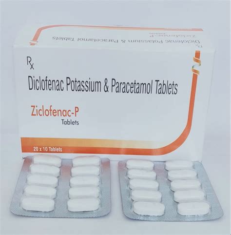 Diclofenac Sodium Mg Paracetamol Mg Ziclofenac P Mg