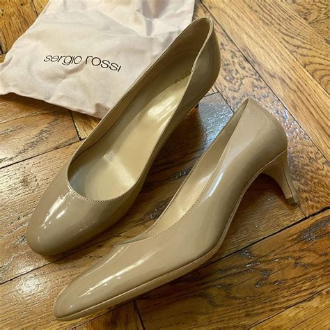 Sergio Rossi Nude Patent Leather Pumps Super Depop