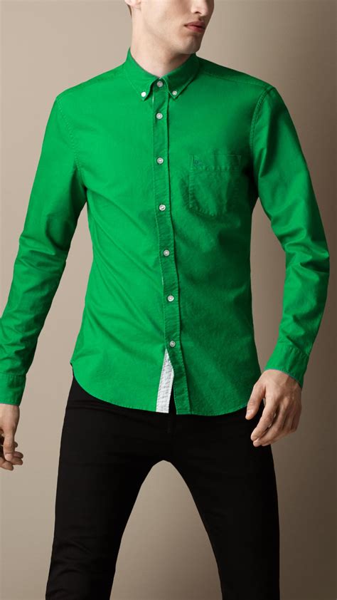 Emerald Green Button Up Shirt Mens