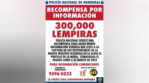 300 mil lempiras de recompensa ofrecen la Policía Nacional para quien