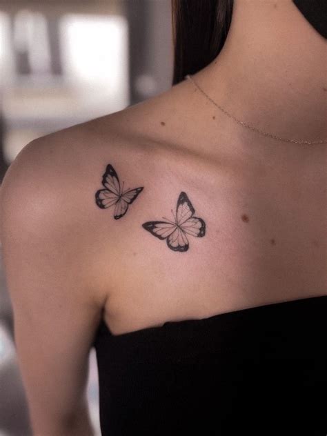 Butterfly Tattoo On Shoulder For Girls