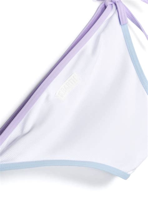Mc2 Saint Barth Kids Logo appliqué Ribbed Bikini In White ModeSens