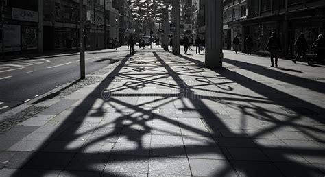 sidewalk shadows stock illustrations  sidewalk shadows stock