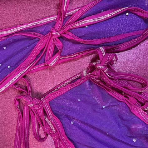 Pink And Purple Rave Exotic Dancer Bikini Piece Depop