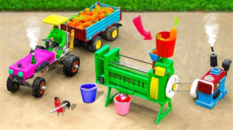 Diy Tractor Making Mini Bulldozer Diy Carrot Juicer And Harvester