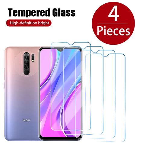 4pcs Tempered Glass For Xiaomi Redmi Note 10 9 8 7 Pro 10 9 8 7 9s 10s 8t Screen Glass For Redmi