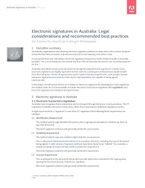 Fillable Online Electronic Signatures In Australia Whitepaper Fax Email