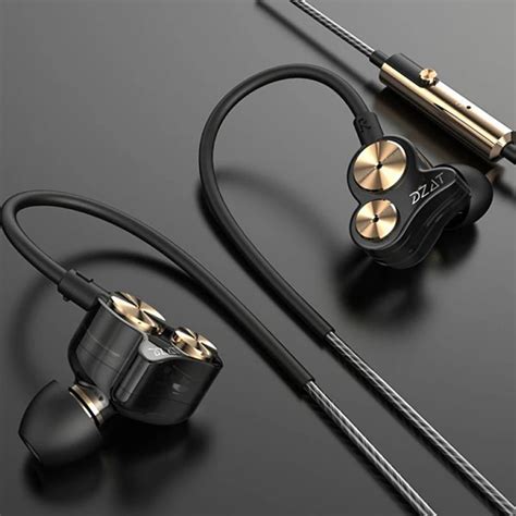 Dzat Dt 05 Double Dynamic Subwoofer Headphones In Ear Sport Earphone ...
