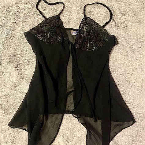 Gorgeous Flowy Lingerie Top Beautiful Black Lace Depop