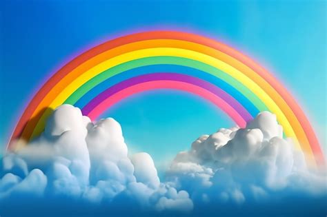 Un Arco Iris En El Cielo Con Nubes Y Un Arco Iris En El Fondo Foto