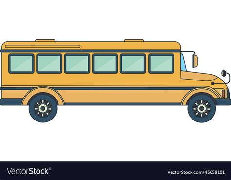 Yellow School Bus Side View Transporting Vector Image