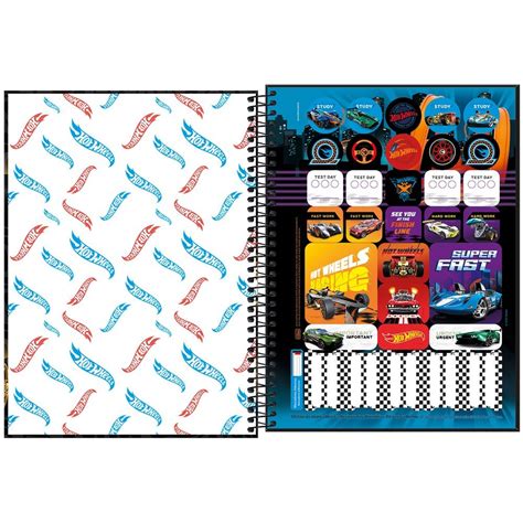 Caderno Espiral Univ Cd Fls Vermelho Hot Wheels Tilibra Welban