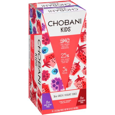 Chobani Kids Mixed Berry And Strawberry Greek Yogurt Tubes Shop Yogurt