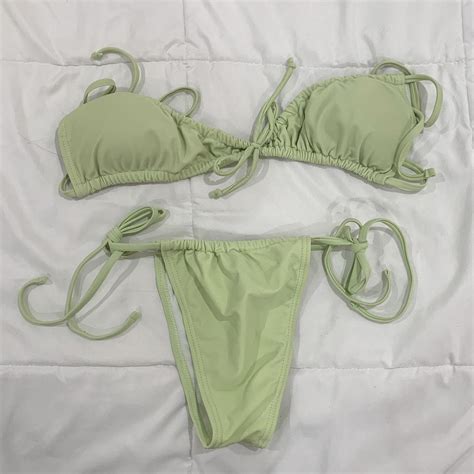 Women S Green Bikini And Tankini Bottoms Depop