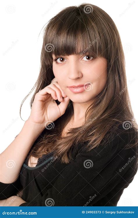 Jeune Brunette Sexy Dans Le Noir Image Stock Image Du Cheveu Isolement 24903373