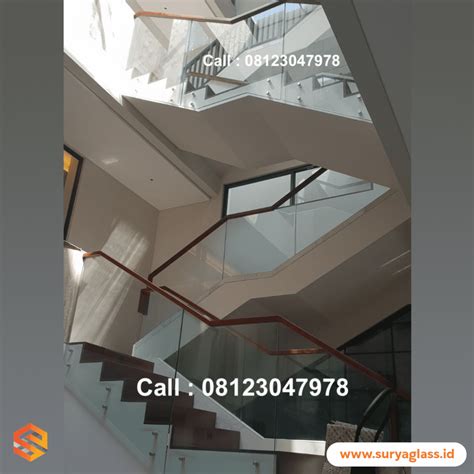 Glass Balustrade Railing Kaca System Tanam Toko Kaca Tempered