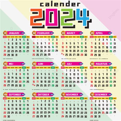 Templat Kalender Vektor Kalender Template Png Dan Vektor