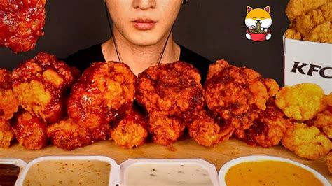 Asmr Kfc Chicken Wings Mukbang Spicy Fire Noodles No Talking Eating