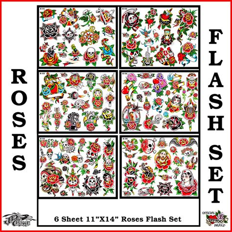 ROSE TATTOO FLASH SET