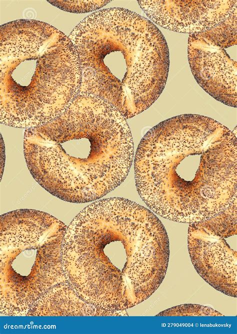 Bagels With Poppy Seeds Wheat And Rye Rolls In The Shape Of A Ring