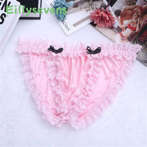 Sous V Tements Sexy Pour Hommes Satin Dentelle N Ud String Culotte Cale On Lingerie Slips