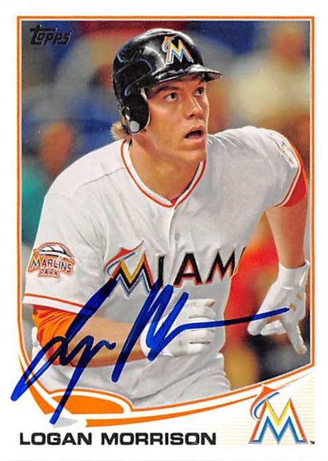 Logan Morrison autographed baseball card (Miami Marlins) 2013 Topps #409