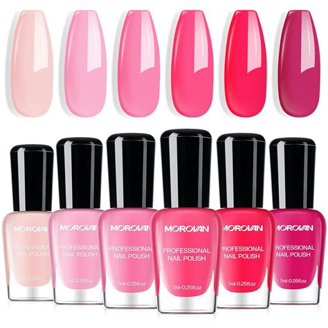 Amazon Morovan Fingernail Nail Polish Set Hot Pink Nail Polish Kit Air Quick Dry Regular