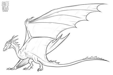 Wyvern Lineart Template 1 By Sugarpoultry On Deviantart