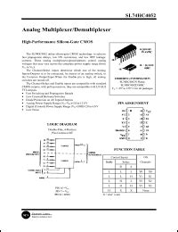 SLS HC4052 Series Datasheets. SL74HC4052, HC4052 Datasheet.