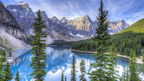 Pap Is De Parede Canad Lago Rvores Montanhas Natureza Paisagem