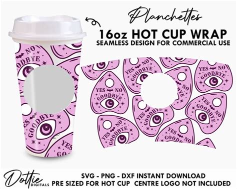 Planchettes Sbux Hot Cup SVG Spirit Board Hot Cup Svg PNG DXF Etsy