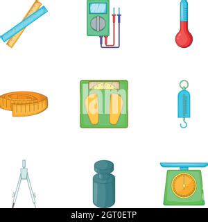 Measure Tools Icons Set Cartoon Style Stock Vector Image Art Alamy