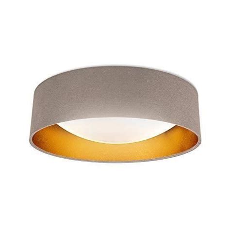 B K Licht Plafonnier taupe doré platine LED 18W intégrée éclairage